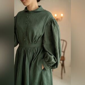 🤍Little Women Atelier Meg Dress Linen Midi | Cottagecore 🤍